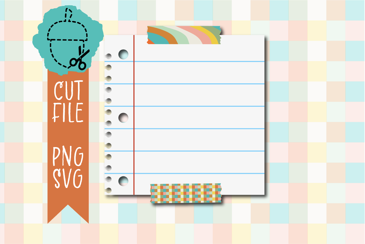 NOTEBOOK PAPER WITH WASHI TAPE