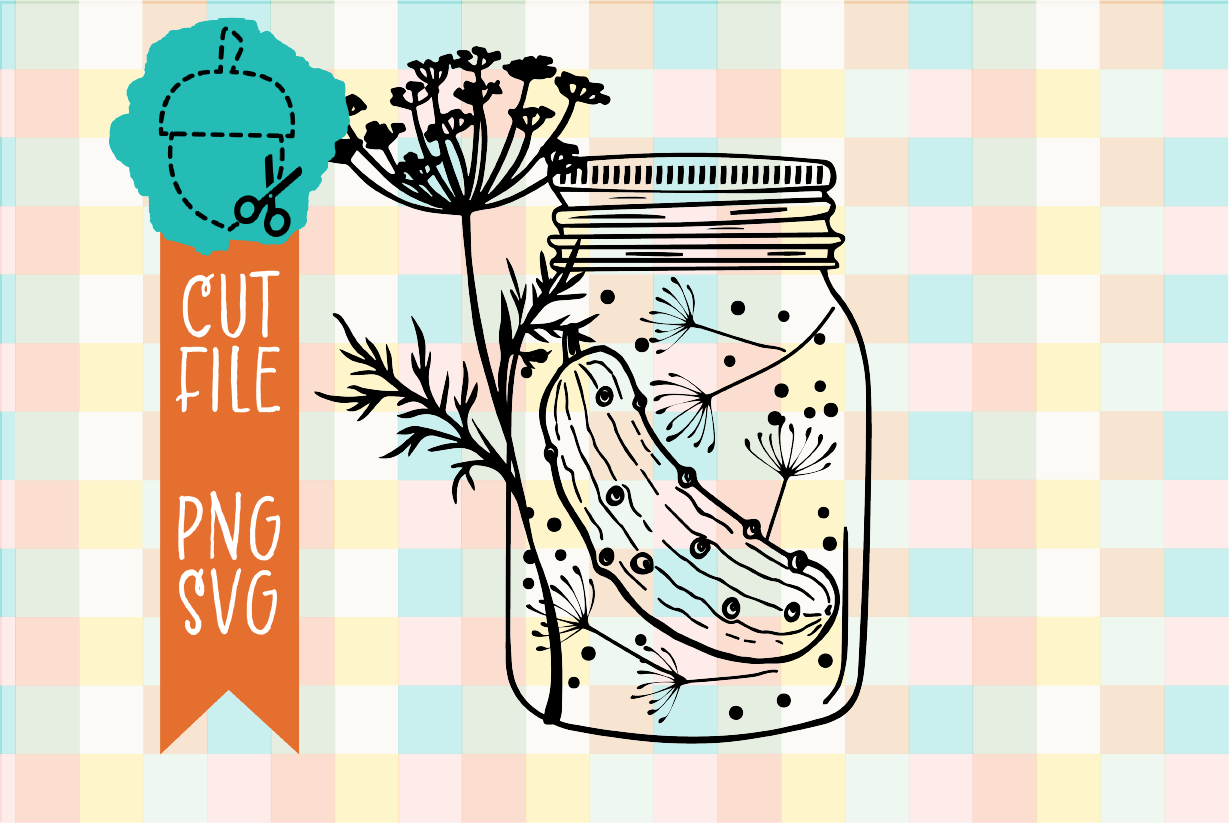 FLOWERING DILL PICKLE JAR