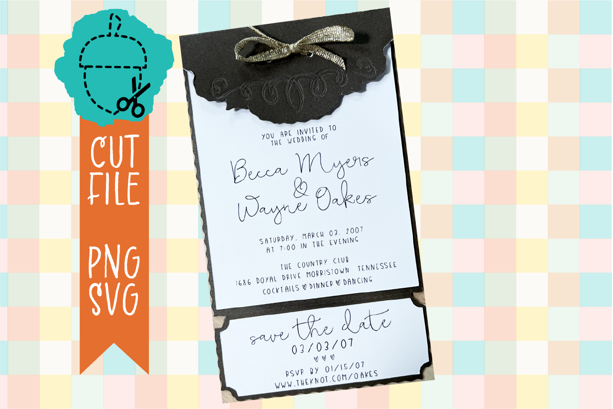 FOLDING INVITATION WITH TEAR AWAY SAVE THE DATE