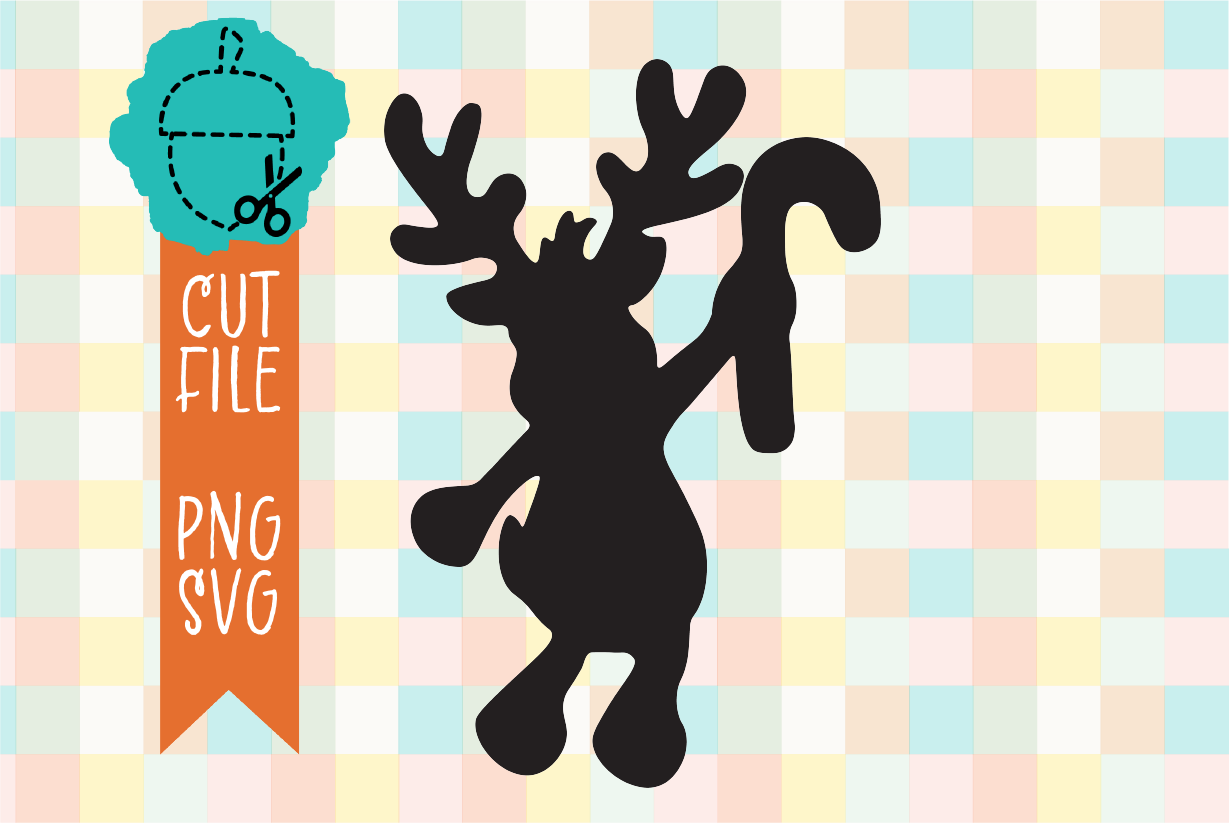 REINDEER WITH CANDY CANE