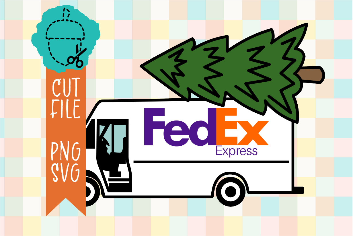 WHITE DELIVERY TRUCK WITH TREE